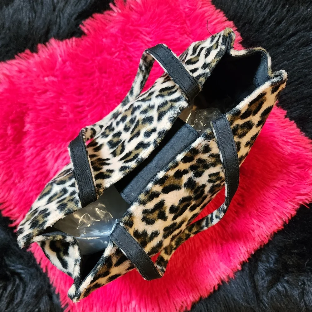 Y2K Faux Fur Animal Print Small Tote